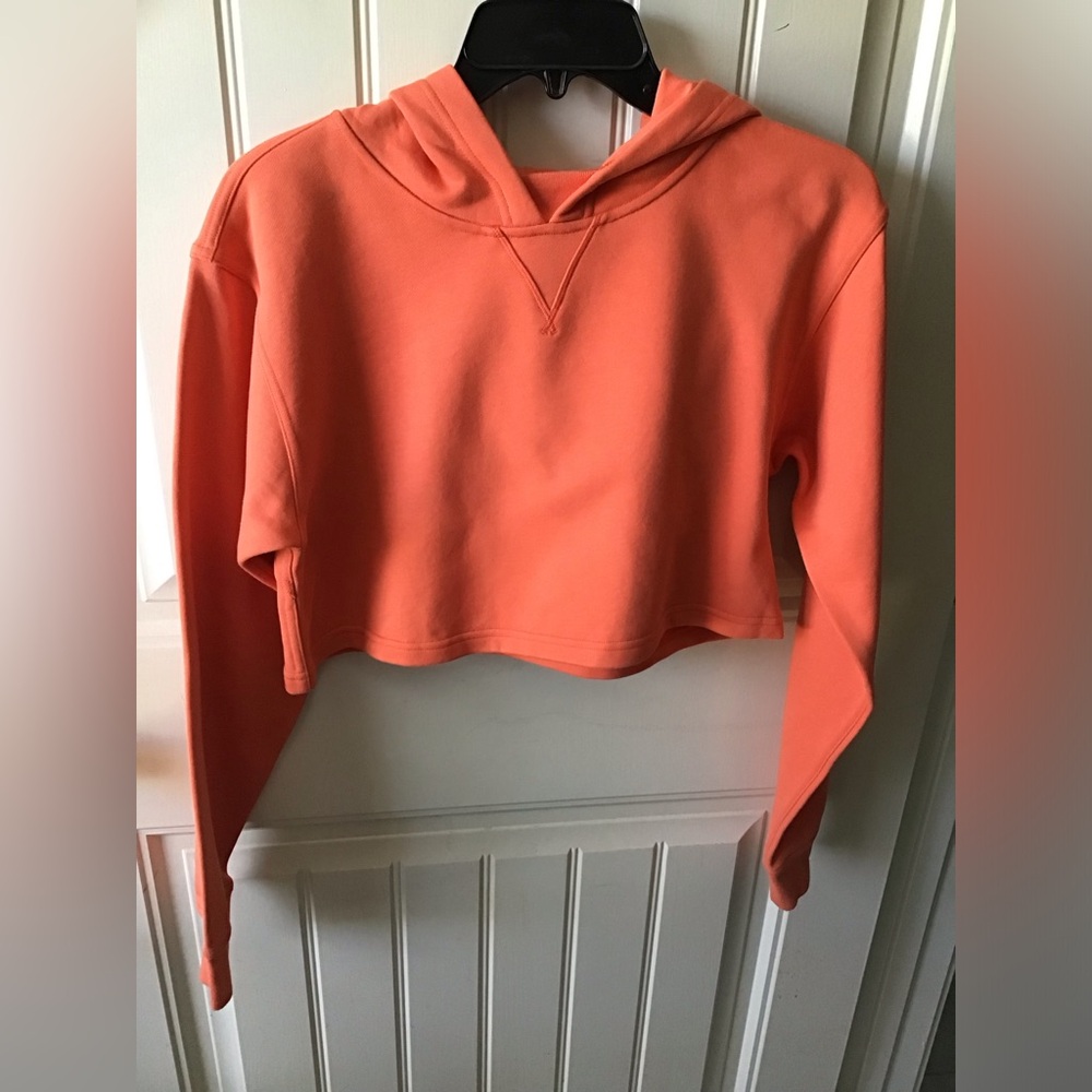 🌼Lululemon All Yours Hoodie Cropped 4 Tiger Orange Sweatshirt Athleisure - Picture 2 of 9